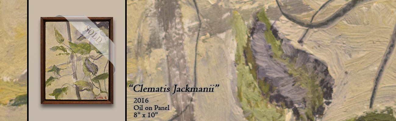 Oil Painting: Clematis Jackmanii